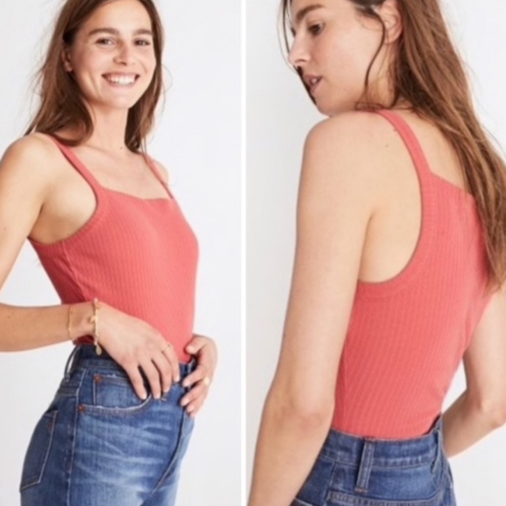 BLACK Madewell ribbed tank bodysuit